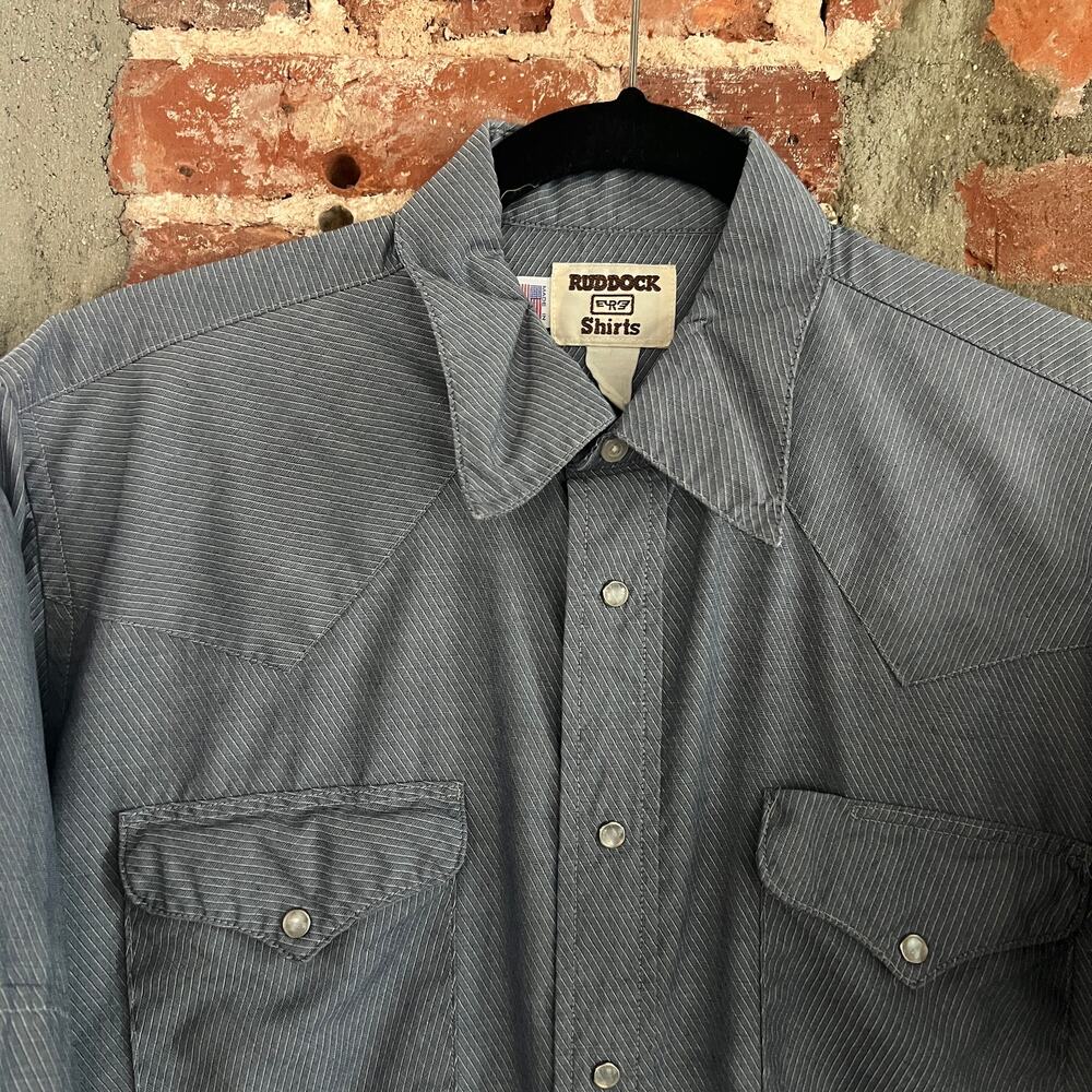 VTG Ruddock Made in USA Men's Wester Pearl Snap Shirt L 22x31